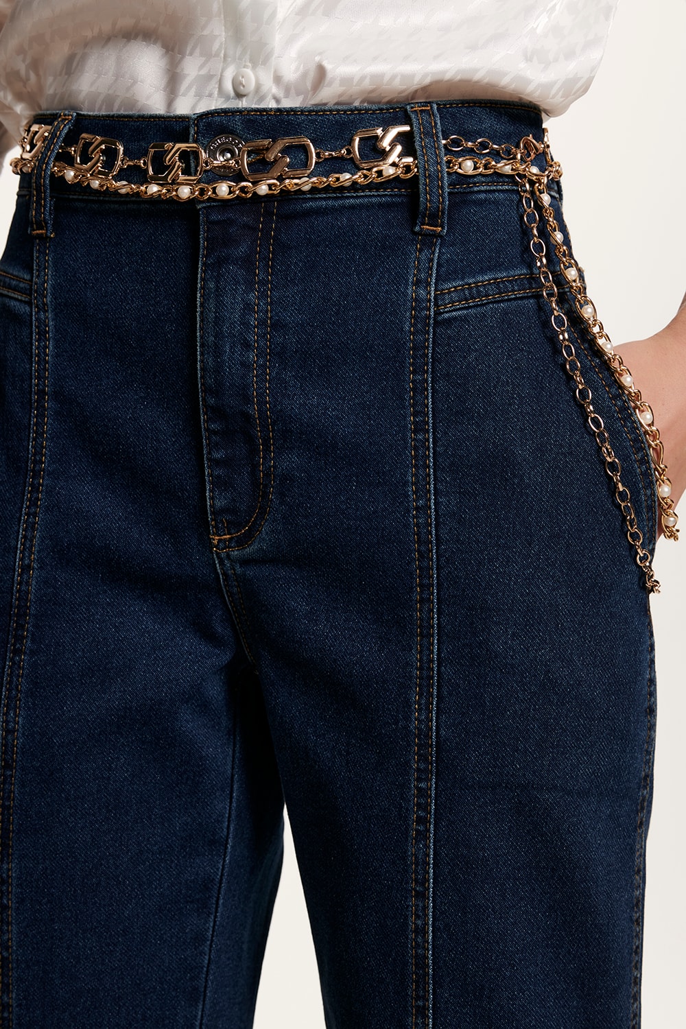 CALÇA JEANS COM ZÍPER - AZUL