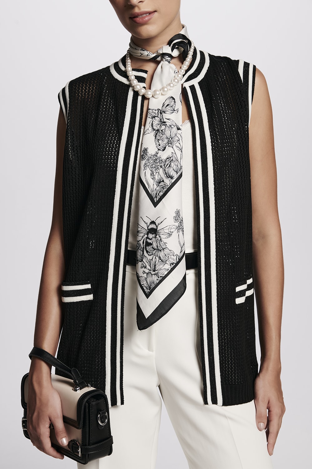 COLETE TRICOT BICOLOR - PRETO