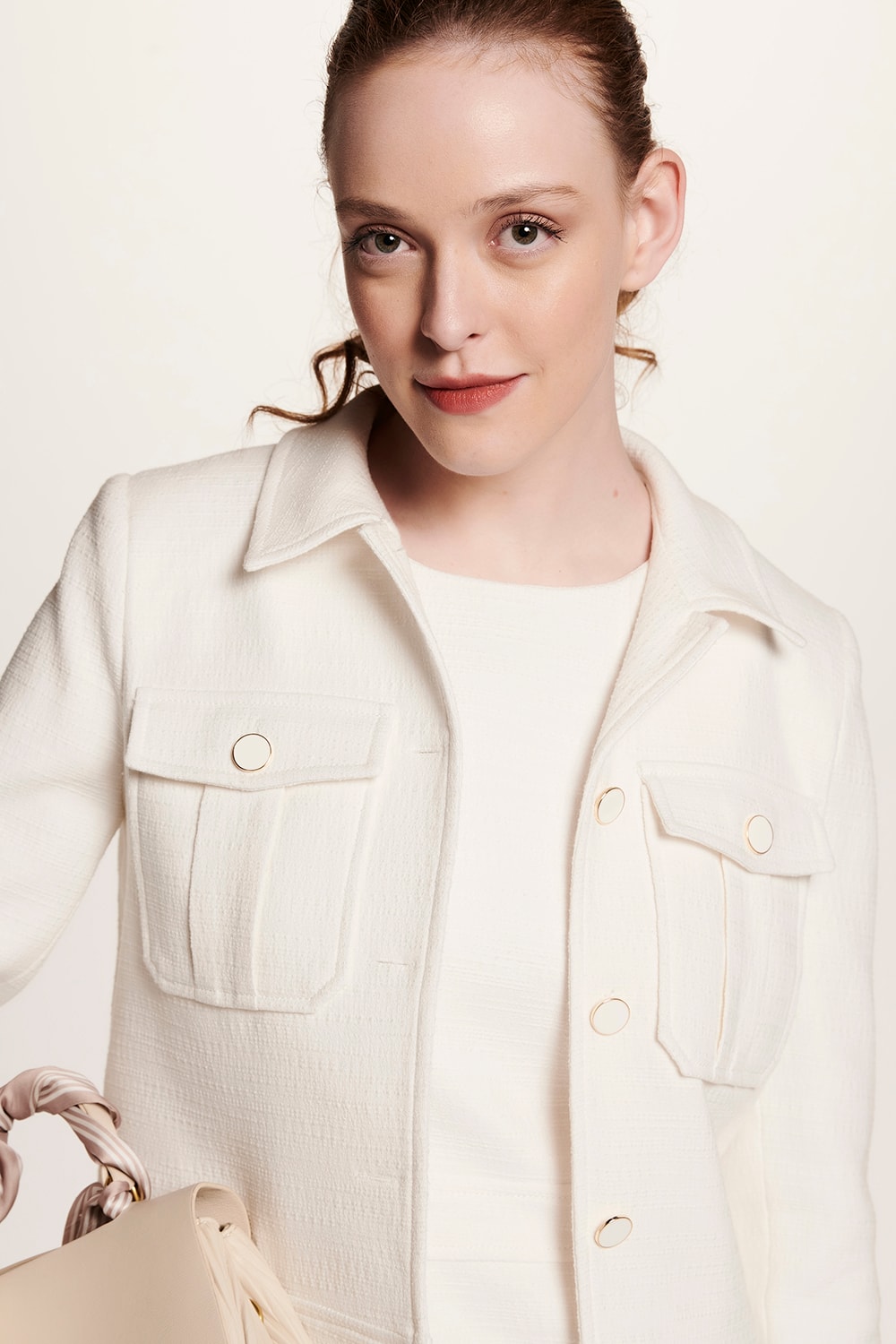JAQUETA TWEED COM BOTÕES - OFF WHITE