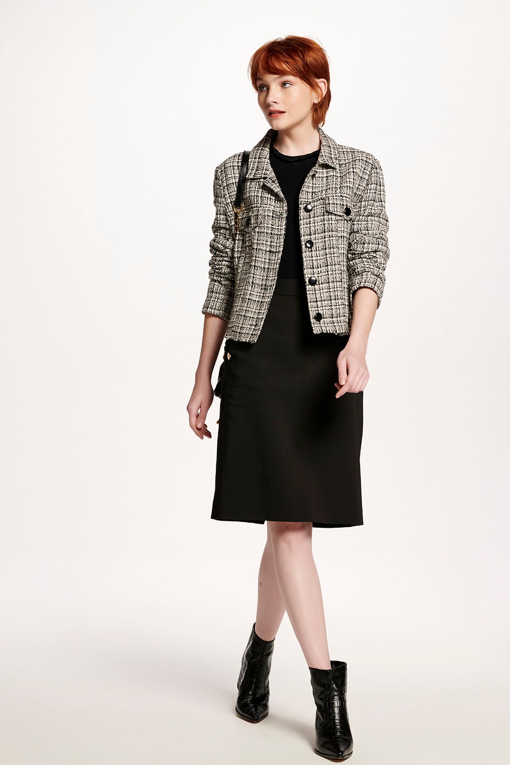 JAQUETA TWEED - PRETO/BRANCO