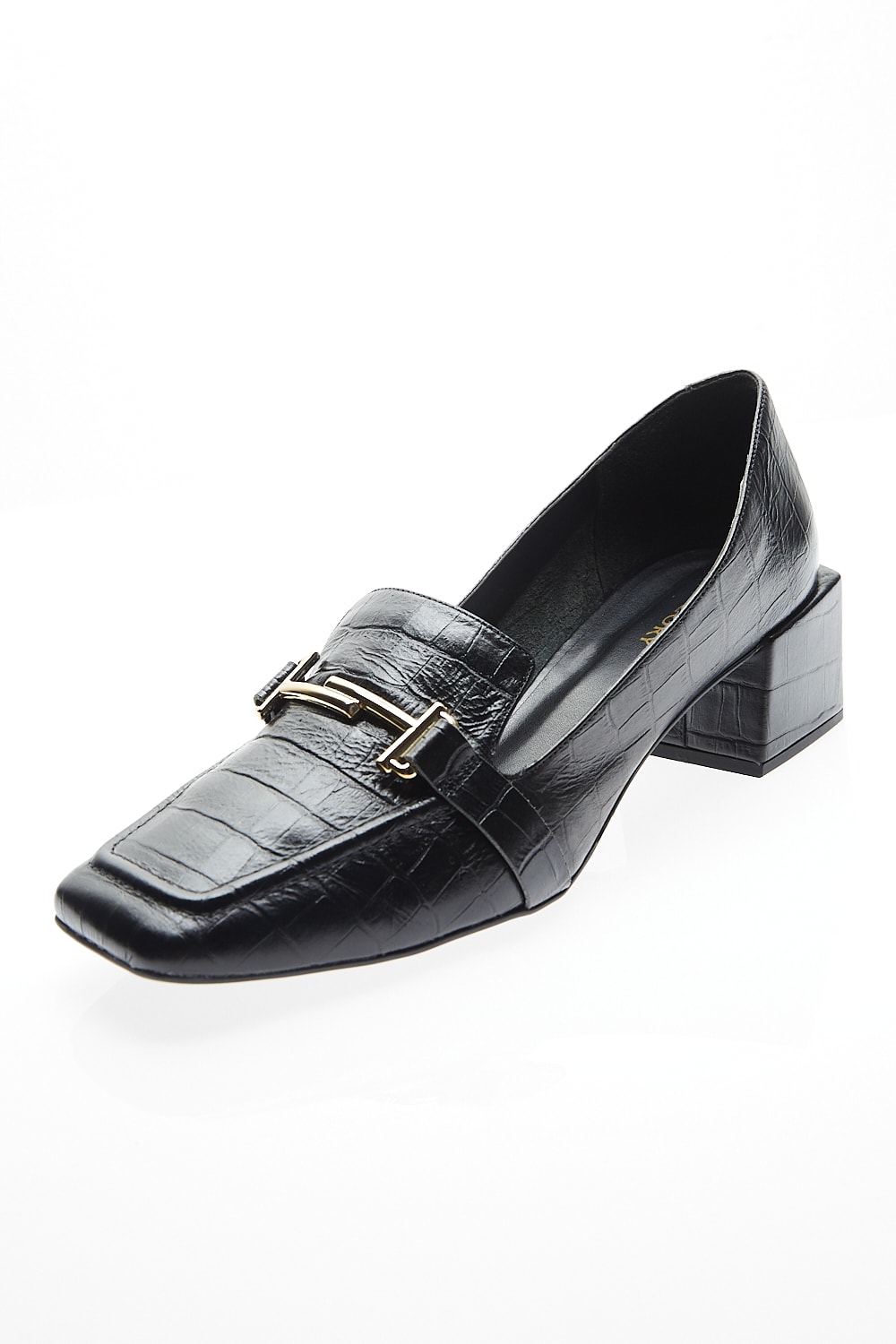 MOCASSIM CROCO COM FIVELA METAL - PRETO